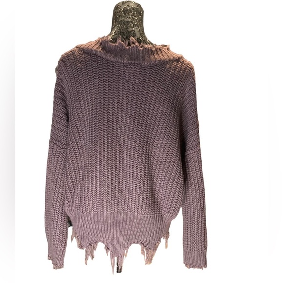 Main Strip - Anthropology - Women’s Distressed Oversized Boho Sweater - Picture 3 of 8